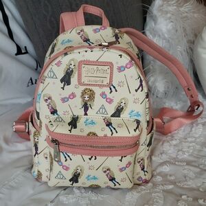Loungefly Harry Potter Cream and Pink Mini Backpack - Luna Lovegood
